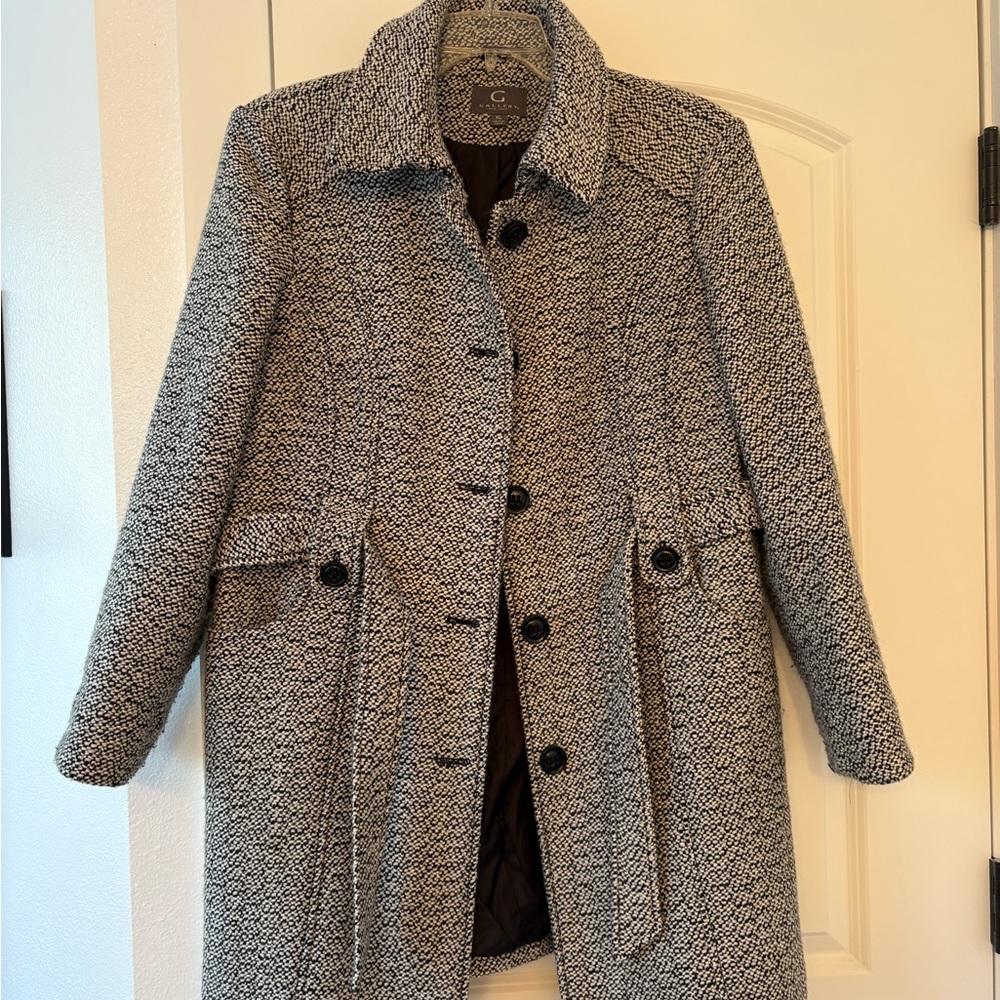 Gallery Black and White Women's Trench Coat